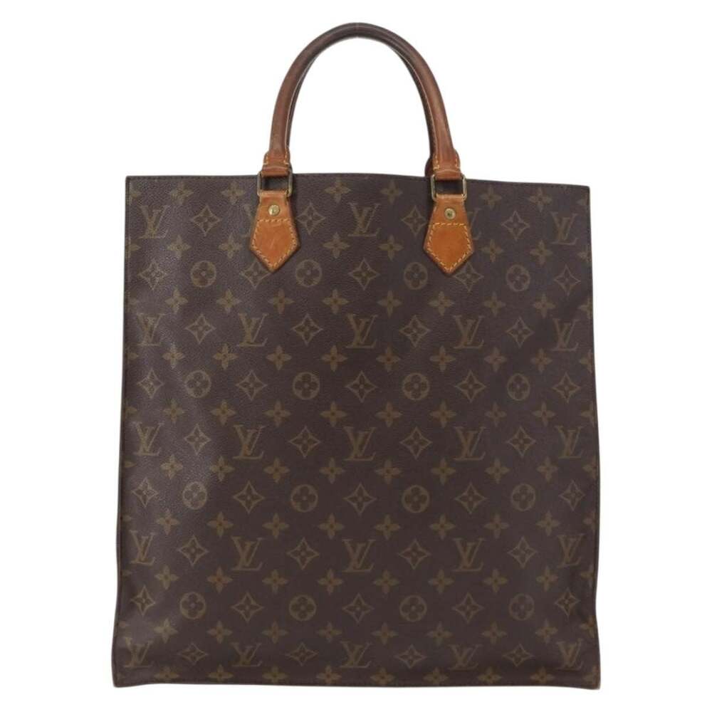 Louis Vuitton Monogram Sac Plat Handbag Brown